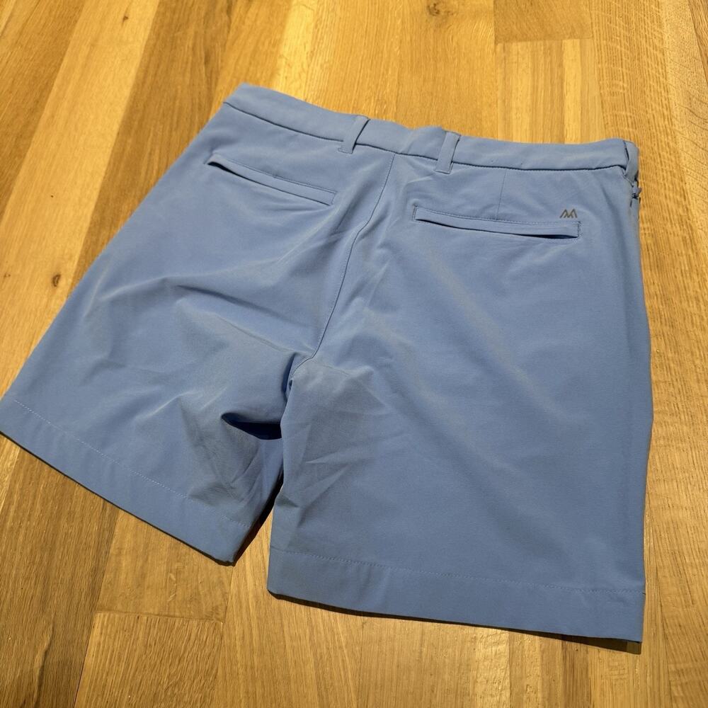 Mizzen+Main Helmsman Shorts Mens 32 Blue Performance Stretch Golf Active 8"